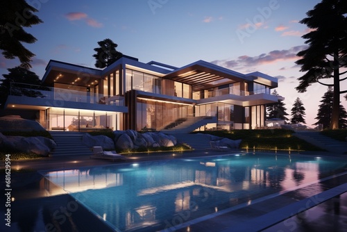 View of a modern mansion