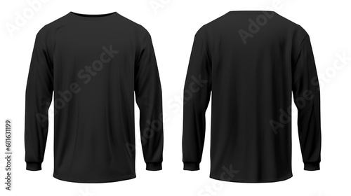3D model blank black long sleev shirt mockup