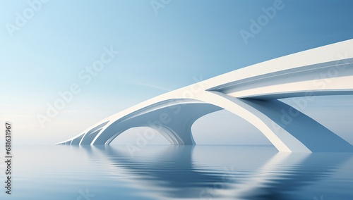 A Majestic White Bridge Over a Serene Body of Water