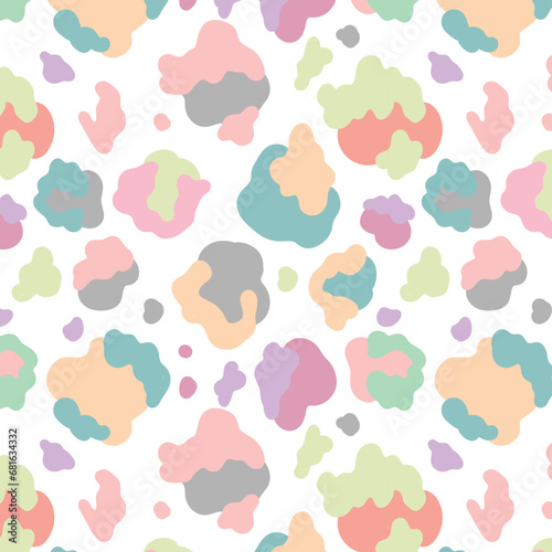 Animal skin print in rainbow colors. Colorful leopard spot seamless pattern design