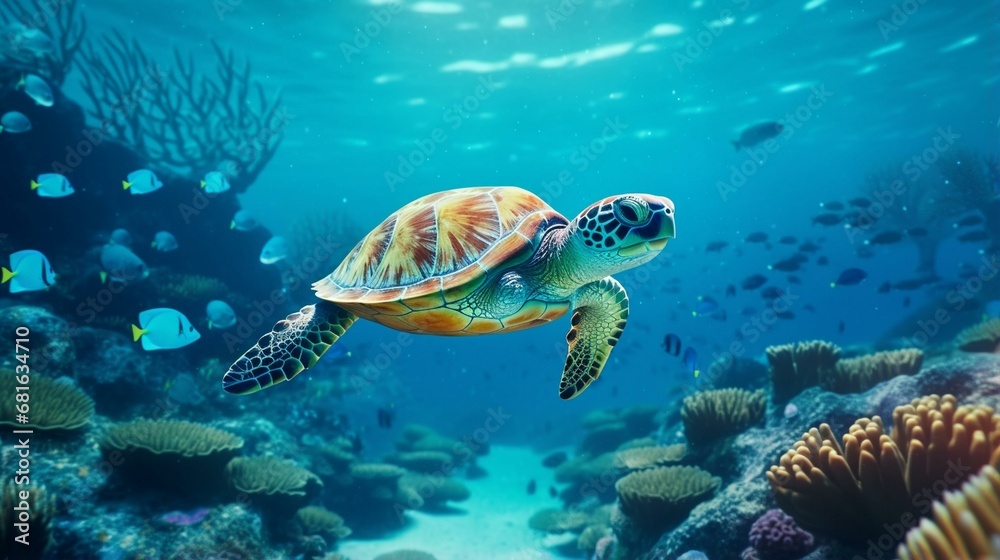 Obraz premium green sea turtle