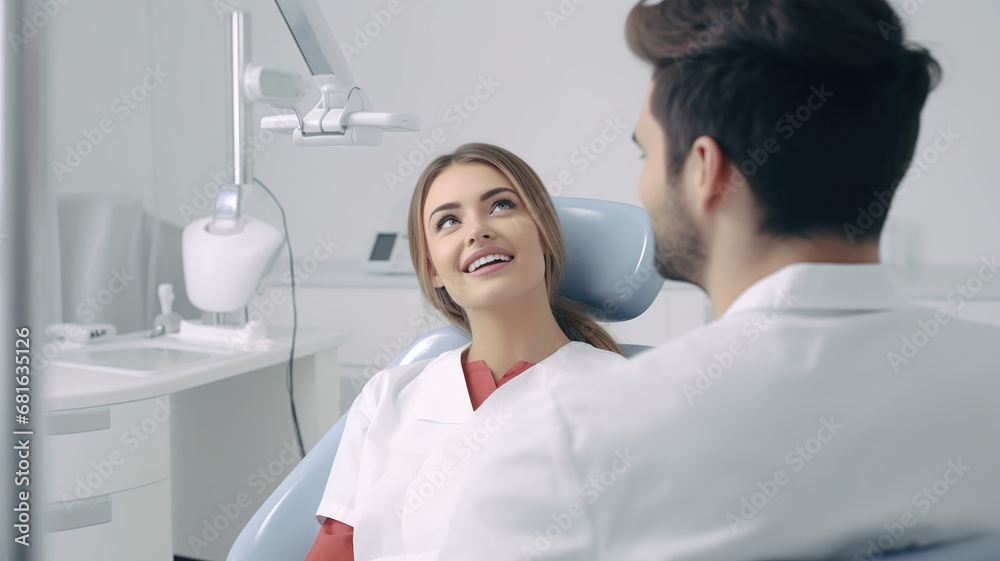 Fototapeta premium a young lady who is a dental patient