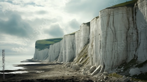 white cliffs of dover, copy space, 16:9 photo