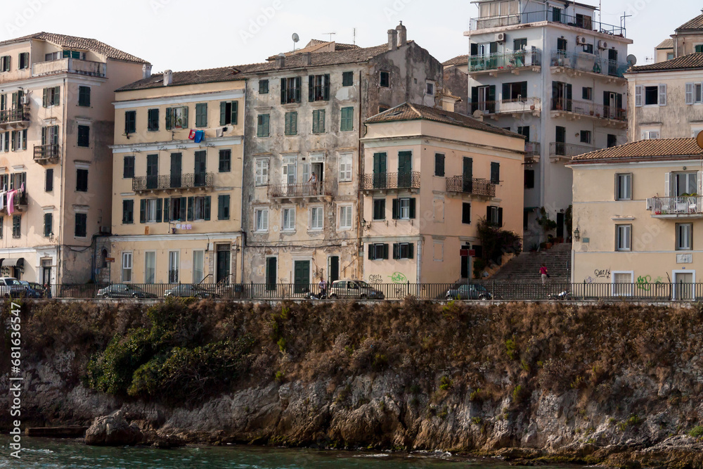 Houses on a cliff near the Mediterranean coast