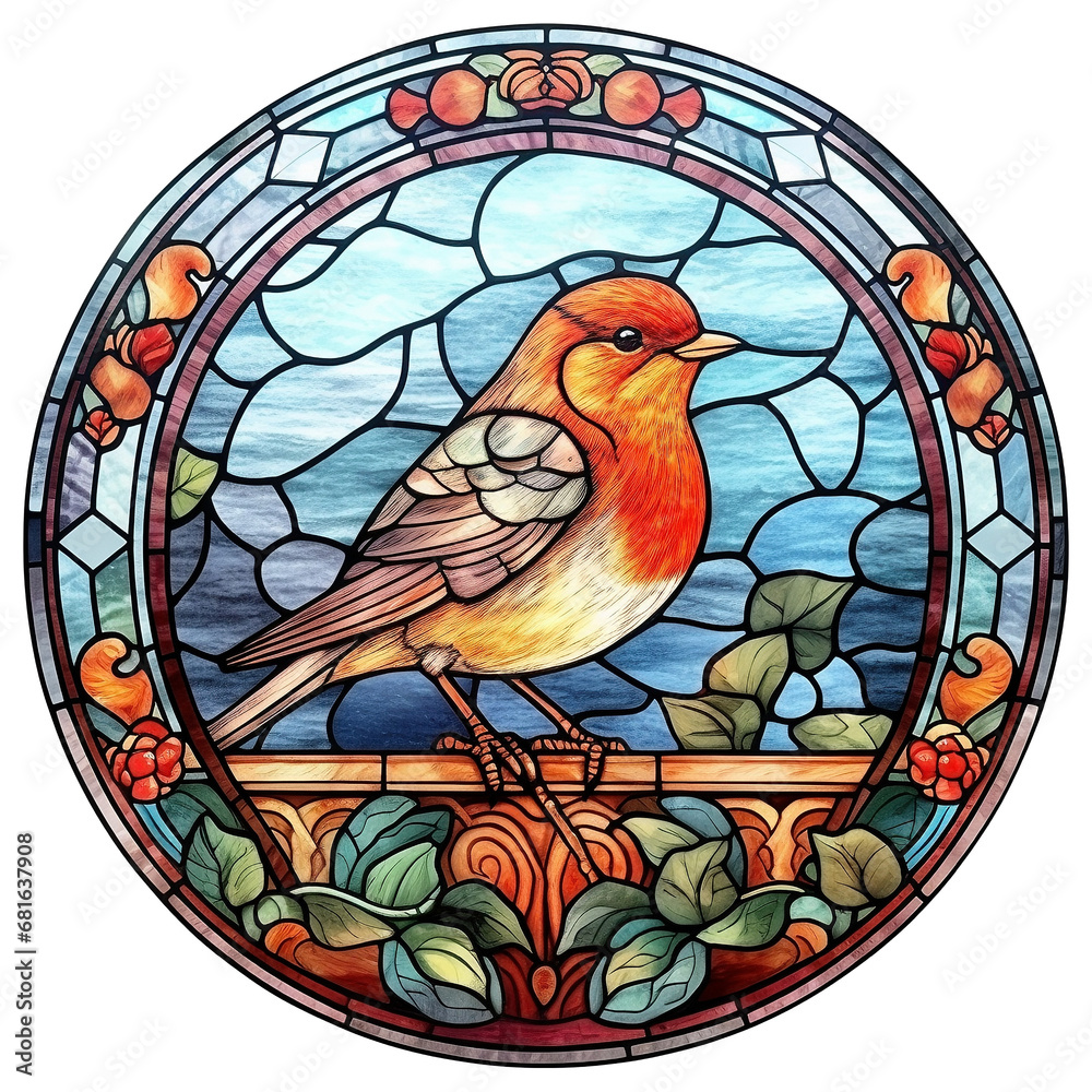 Stained Glass, Christmas, Bird