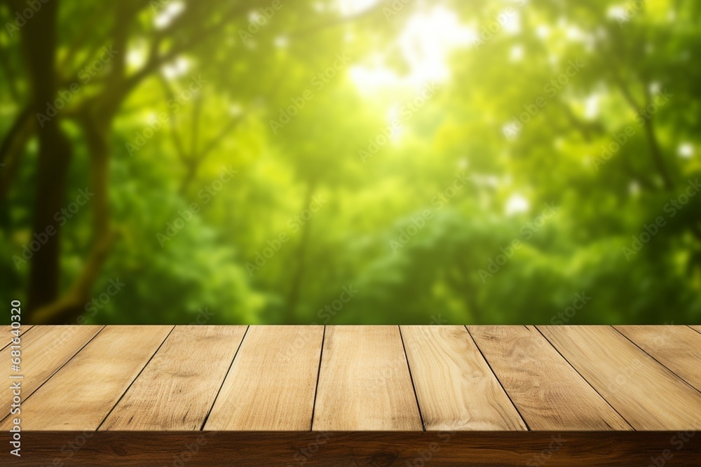 A Rustic Wooden Table with a Softly Blurred Background A Rustic Wooden Table with a Softly Blurred Background