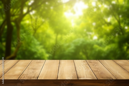 A Rustic Wooden Table with a Softly Blurred Background
