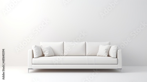 background of the room, a beautifully designed white leather sofa bed stands isolated, adding a touch of sophistication to the furniture arrangement.