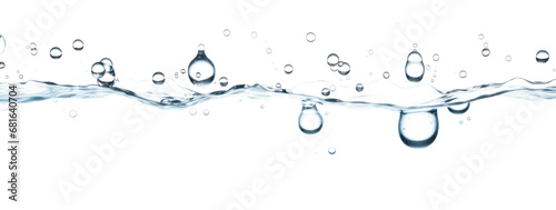 Water Drops Showing Surface Tension on Clear Background