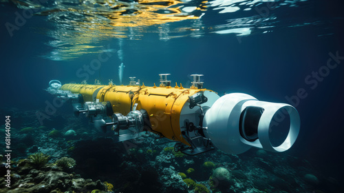 Shot of autonomous underwater vehicles used for exploration. © visoot