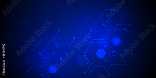 hexagon concept design abstract technology background vector