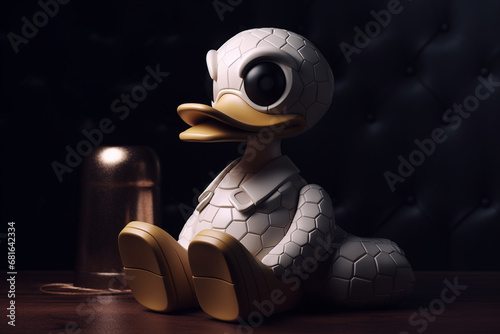 Turtle toy on a dark background. 3d render illustration.
