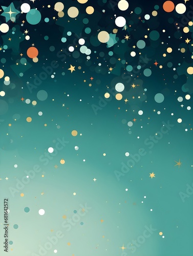 . Abstract Aquamarine color stars background. Invitation and celebration card.