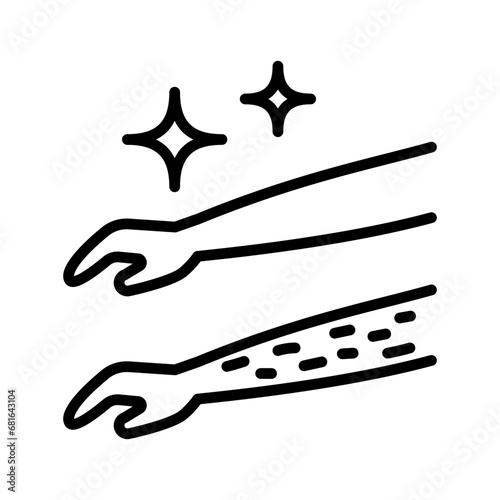 Laser epilation icon. Outline Laser hair removal vector icon for web design isolated on white