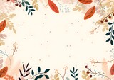 . Abstract Tan color fall leaves background. Invitation and celebration card.
