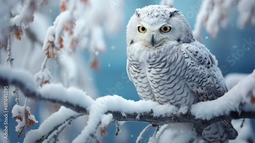 snowy owl in snow