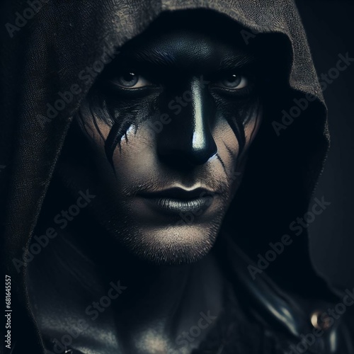 A close up of a person wearing a hoodie, fantasy male portrait