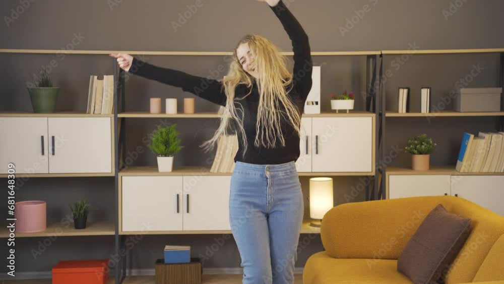 Crazy and energetic young girl dancing. Crazy and energetic young girl dancing.