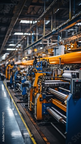 Production line, manufacturing technology, industrial architecture, and factory construction. © tongpatong