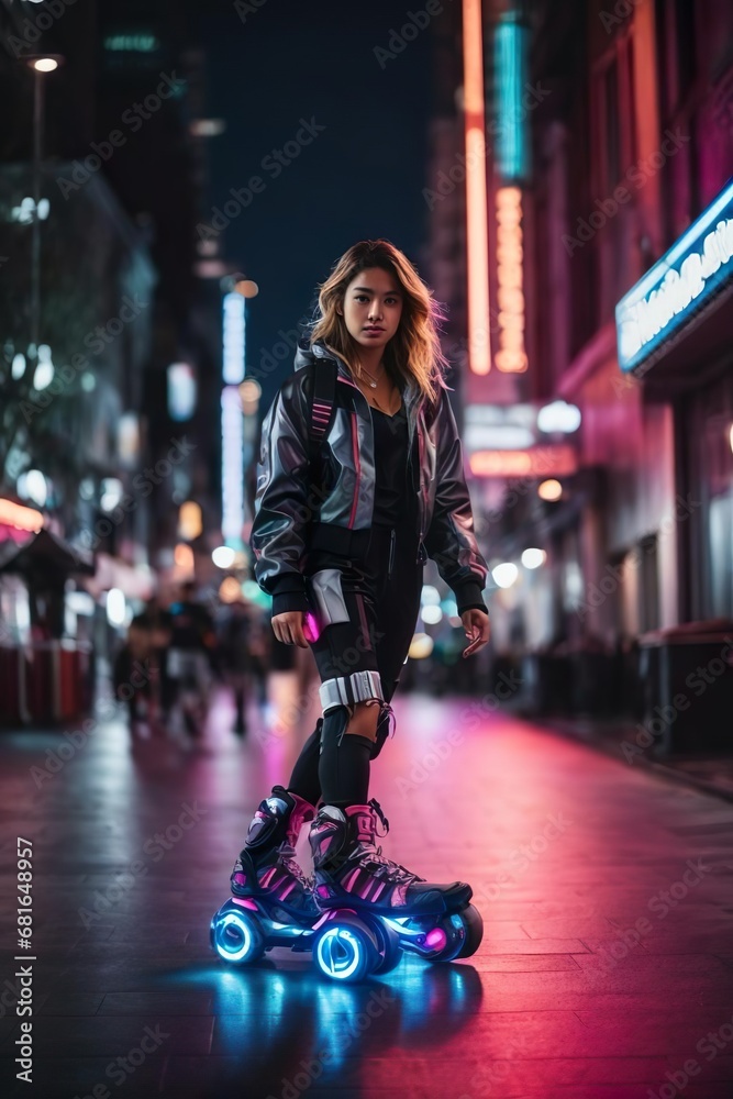 Naklejka premium person on a skateboard