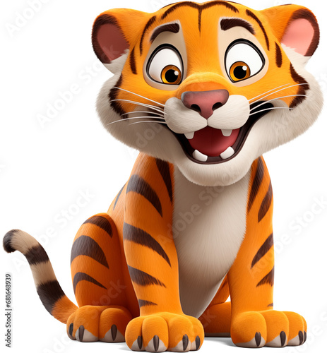 cartoon 3d model of a tiger cub