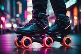 roller skates on a skateboard