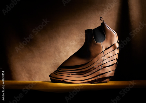 Uppers of a boot handcrafted. High Italian craftsmanship