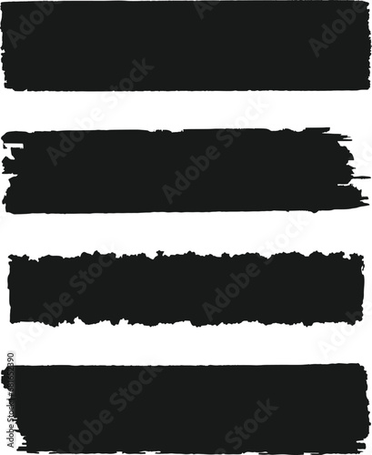 Vector set of black hand painted brush strokes 