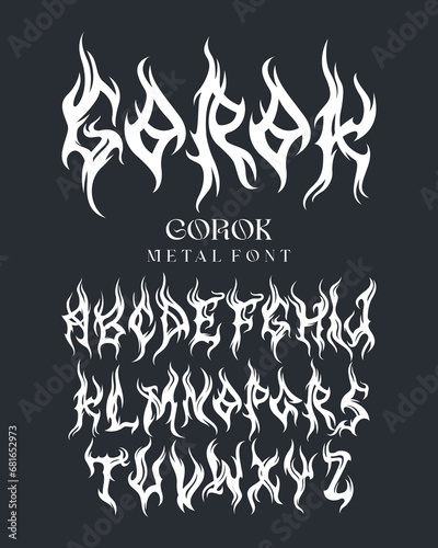 Metal font GOROK typography vector punk rock hardcore dark music typerface editable