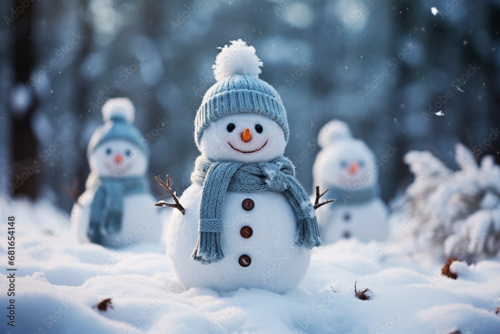Charming snowman heralds Christmas celebration holiday cheer