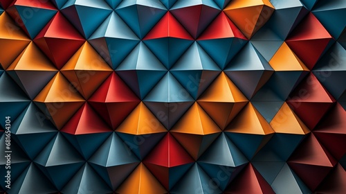 A hypnotic array of interlocking triangles forming a captivating 3D illusion.