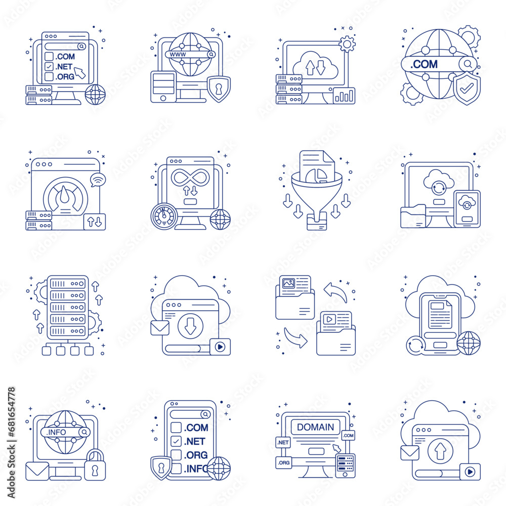 Fototapeta premium Pack of Web Linear Icons