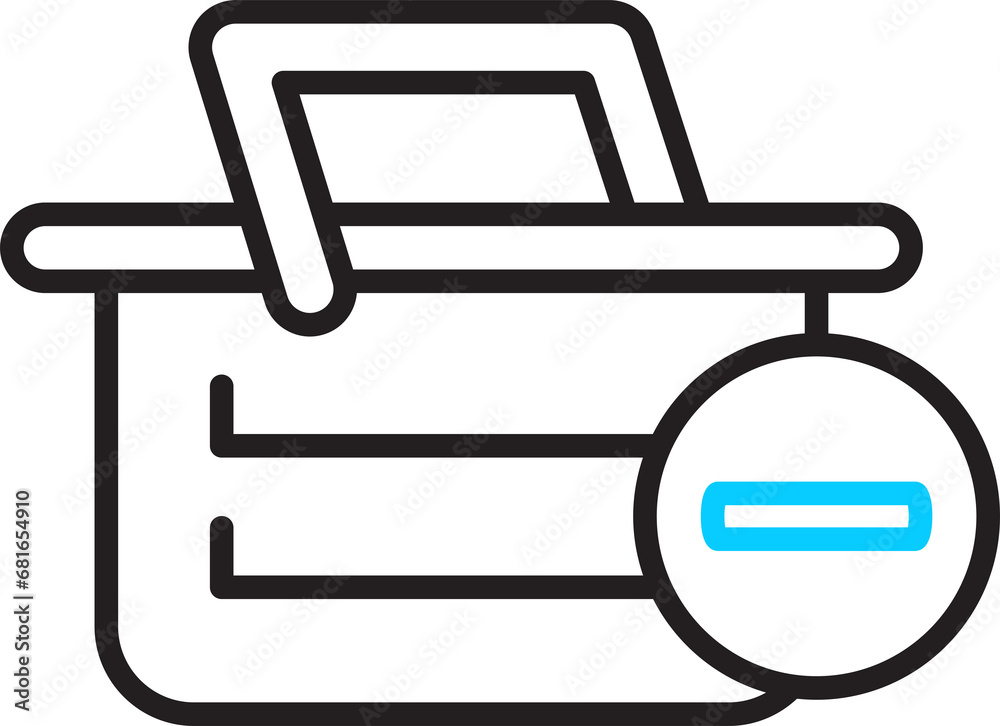 Shopping Basket and Minus Icon
