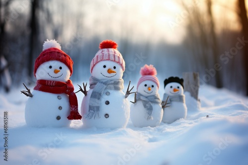 Charming snowman heralds Christmas celebration holiday cheer © Muhammad Shoaib