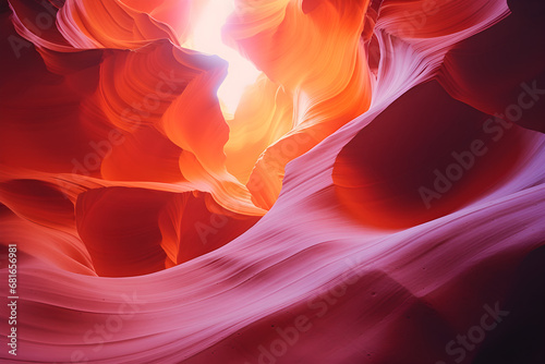 Farbenfrohe Aufnahme des Antelope Canyons in Arizona, erstellt mit generativer KI