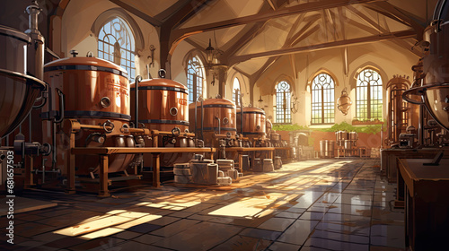 Interior of a small wine brewery