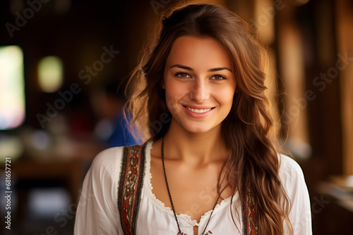 A beautiful Bulgarian woman in her early 30's with a stunningly looking smile photo