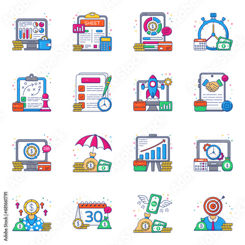 Pack of Business Flat Icons 

