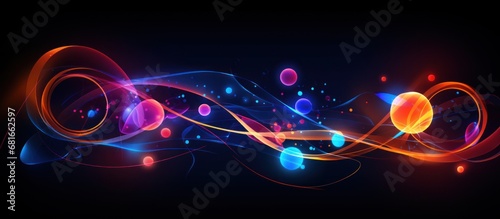 Rendering 3d Dynamic composition speed movement of bright lines forming lights track background