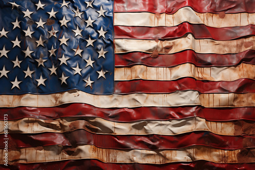 Old tattered american flag, USA, United States of America. photo