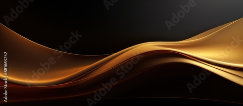 Luxury shiny color gold wavy lines abstract background. AI generated image
