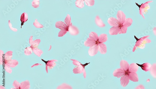 舞う桜の花の背景 © ベルベットR