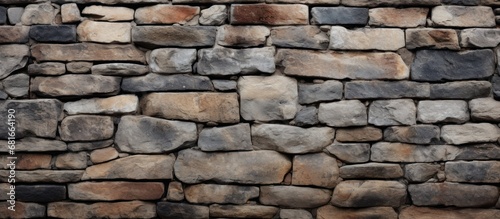 Exterior Stonewall texture for natural background. AI generated image