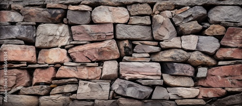 Exterior design Stonewall texture for natural background. AI generated image