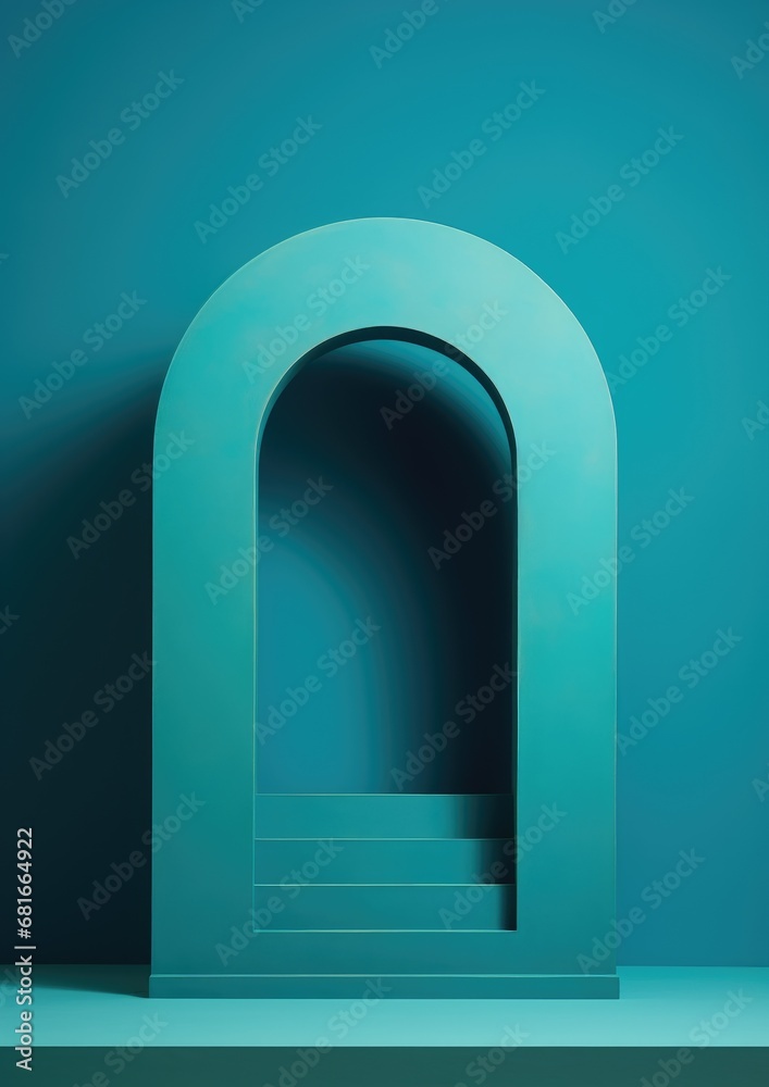 Fototapeta premium blue arch with a stair