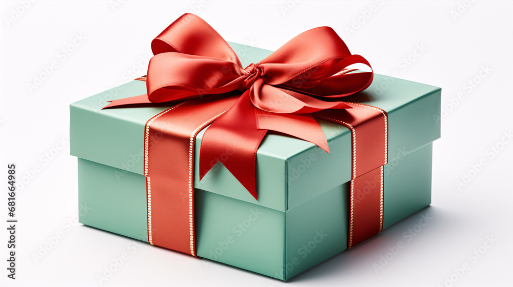 A ribbon-adorned, verdant and ruddy gift box is set apart. A ribbon-adorned, verdant and ruddy gift box is set apart.