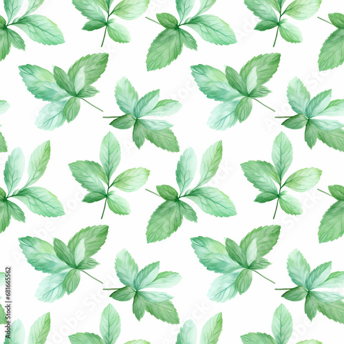 green leaves seamless pattern © Алена Харченко