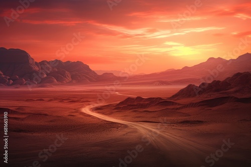 sunset in the desert