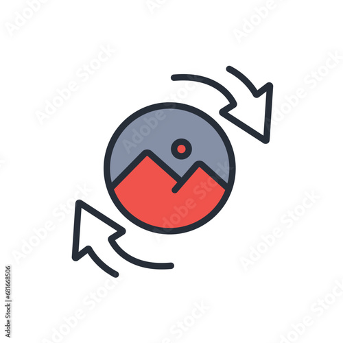 rebranding icon. vector.Editable stroke.linear style sign for use web design,logo.Symbol illustration.