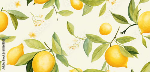 seamless background with lemons